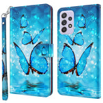 Samsung Galaxy A23 5G (Global Version) / 4G 3D-mönstertryck plånboksfodral PU-läder magnetiskt fällbart stativ heltäckande mobilskal med rem