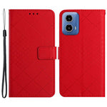 HT06 til Motorola Moto G85 5G / S50 Neo 5G, PU-læderpungcover med rombemønster