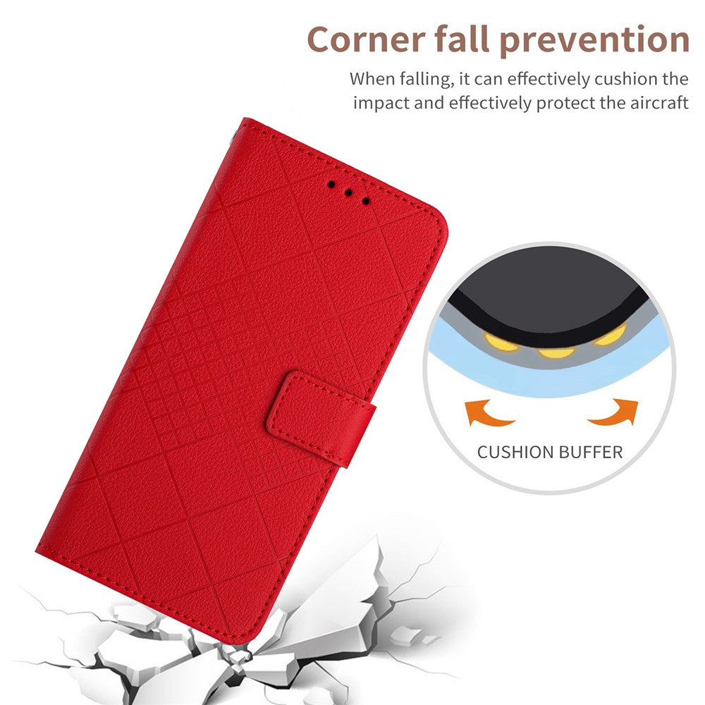 HT06 til Motorola Moto G85 5G / S50 Neo 5G, PU-læderpungcover med rombemønster