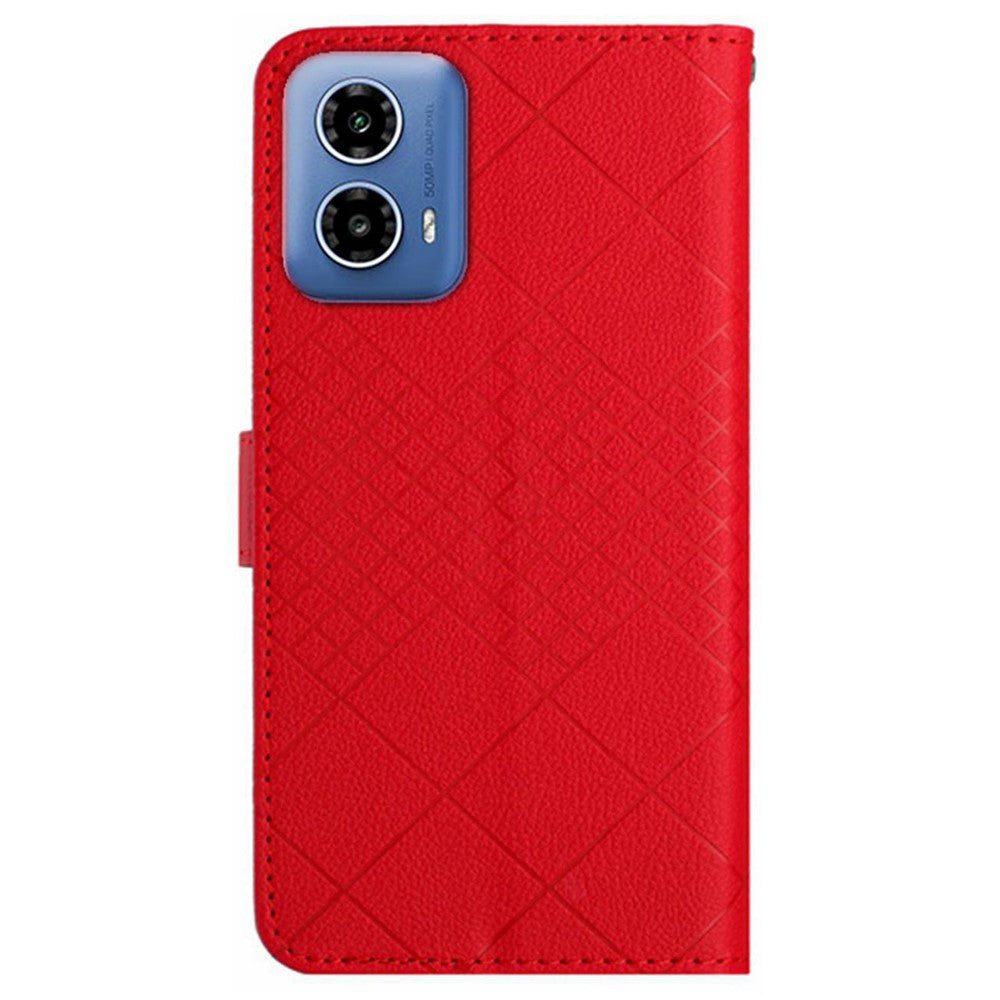 HT06 til Motorola Moto G85 5G / S50 Neo 5G, PU-læderpungcover med rombemønster
