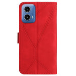 HT05 For Motorola Moto G85 5G / S50 Neo 5G Case Stand Function Leather Phone Cover Splicing Lines