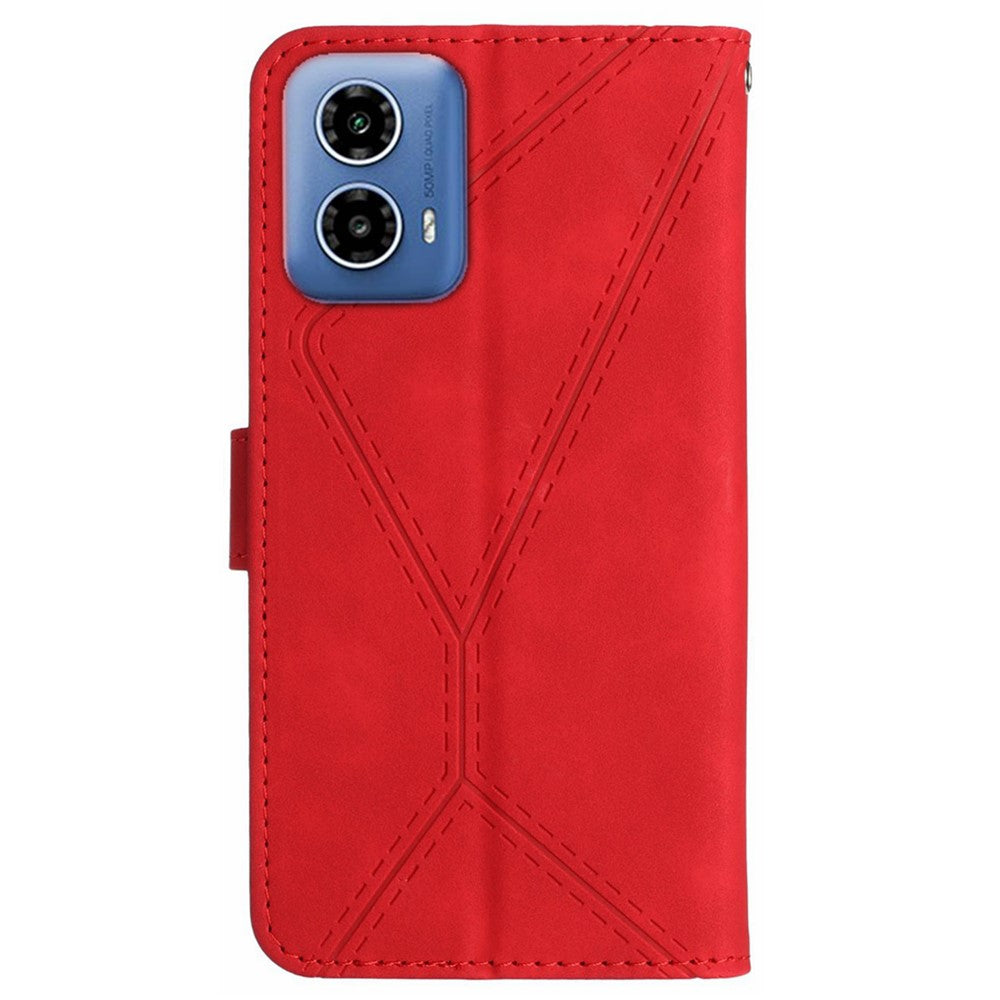 HT05 For Motorola Moto G85 5G / S50 Neo 5G Case Stand Function Leather Phone Cover Splicing Lines