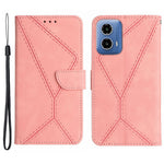 HT05 For Motorola Moto G85 5G / S50 Neo 5G Case Stand Function Leather Phone Cover Splicing Lines