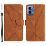 HT05 For Motorola Moto G85 5G / S50 Neo 5G Case Stand Function Leather Phone Cover Splicing Lines