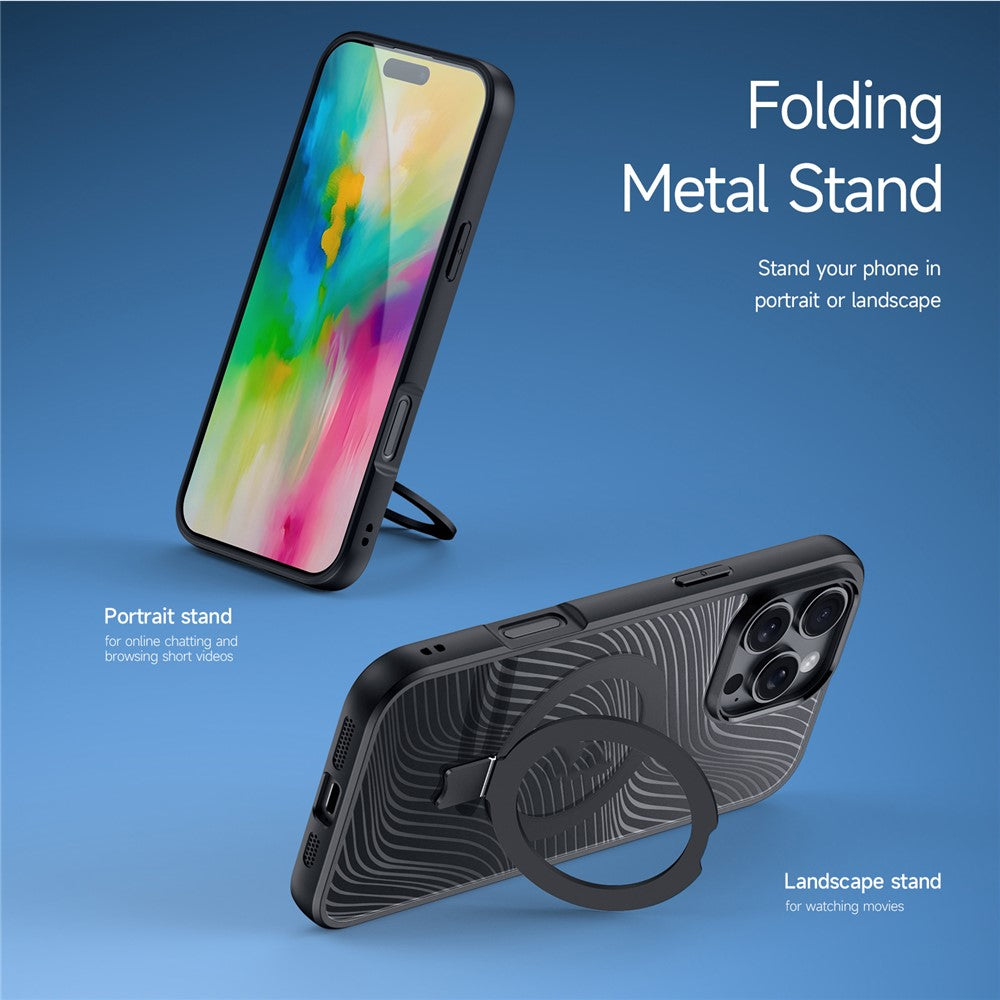 DUX DUCIS Aimo Series for iPhone 16 Pro Max Case Magnetic Kickstand TPU+PC Phone Cover (REACH Certification)