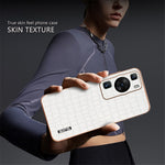 AZNS For Huawei P60 / P60 Pro Case Crocodile Texture Leather Coated TPU Phone Cover