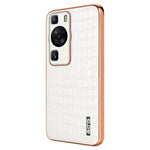 AZNS For Huawei P60 / P60 Pro Case Crocodile Texture Leather Coated TPU Phone Cover