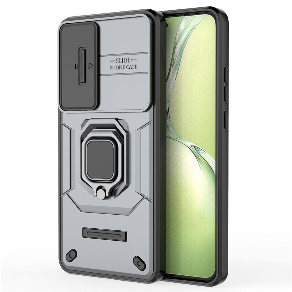 For OnePlus Nord CE4 Lite 5G / Oppo K12x 5G (China) Case Kickstand PC+TPU Phone Shell with Lens Cover
