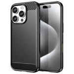 Til iPhone 16 Pro TPU-cover med børstet kulfibertekstur