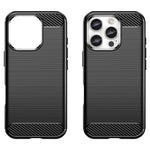 Til iPhone 16 Pro TPU-cover med børstet kulfibertekstur