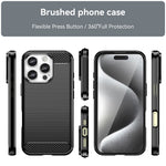 Til iPhone 16 Pro TPU-cover med børstet kulfibertekstur