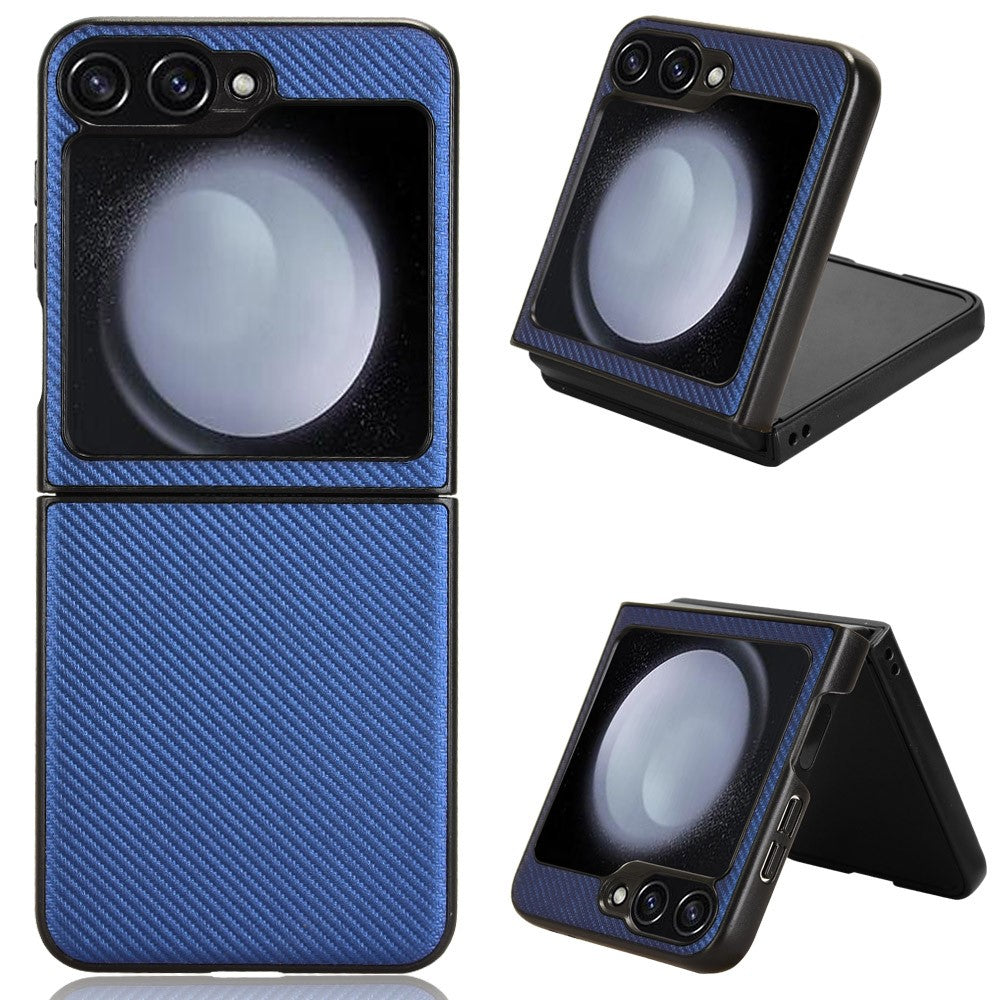 For Samsung Galaxy Z Flip7 FE 5G / Z Flip6 5G Case Carbon Fiber Texture PU+PC Drop-Proof Phone Shell