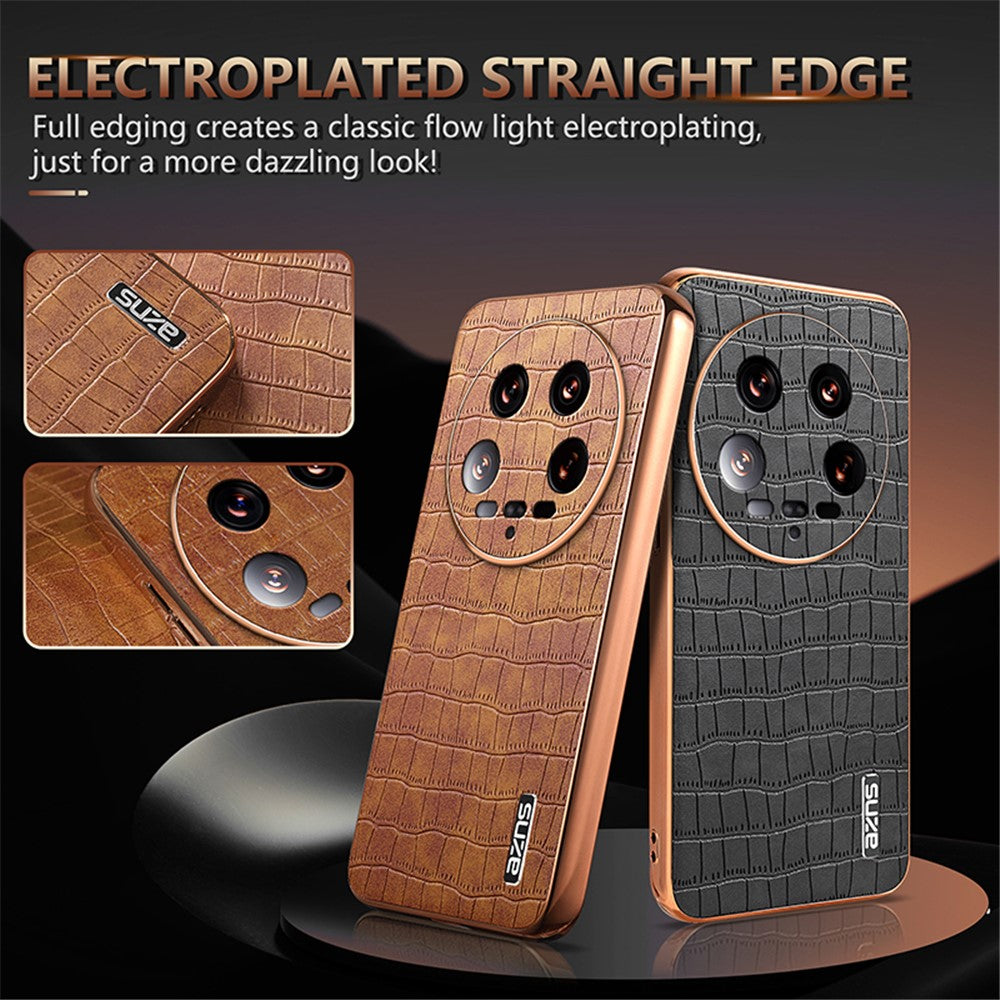 AZNS For Xiaomi 14 Ultra Case Crocodile Pattern Leather Phone Back Cover Classic Fashion