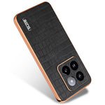 AZNS For Xiaomi 14 Pro Case Leather + TPU Electroplating Phone Cover Crocodile Texture