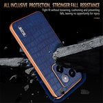AZNS For Xiaomi 14 Pro Case Leather + TPU Electroplating Phone Cover Crocodile Texture