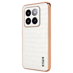 AZNS For Xiaomi 14 Pro Case Leather + TPU Electroplating Phone Cover Crocodile Texture