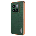 AZNS For Xiaomi 14 Case PU Leather Classic Crocodile Pattern Back Cover