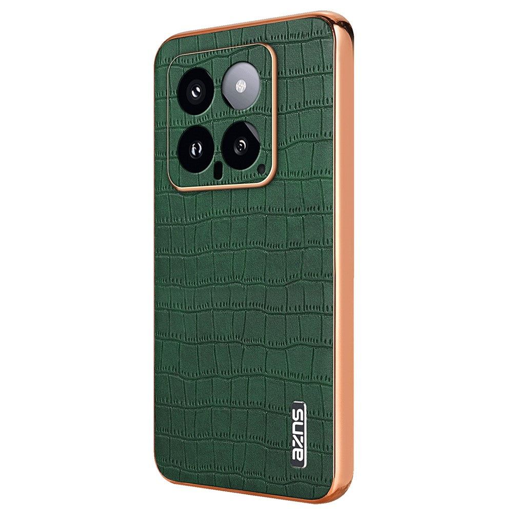 AZNS För Xiaomi 14 Skal PU Läder Klassiskt Krokodilmönster Baksida