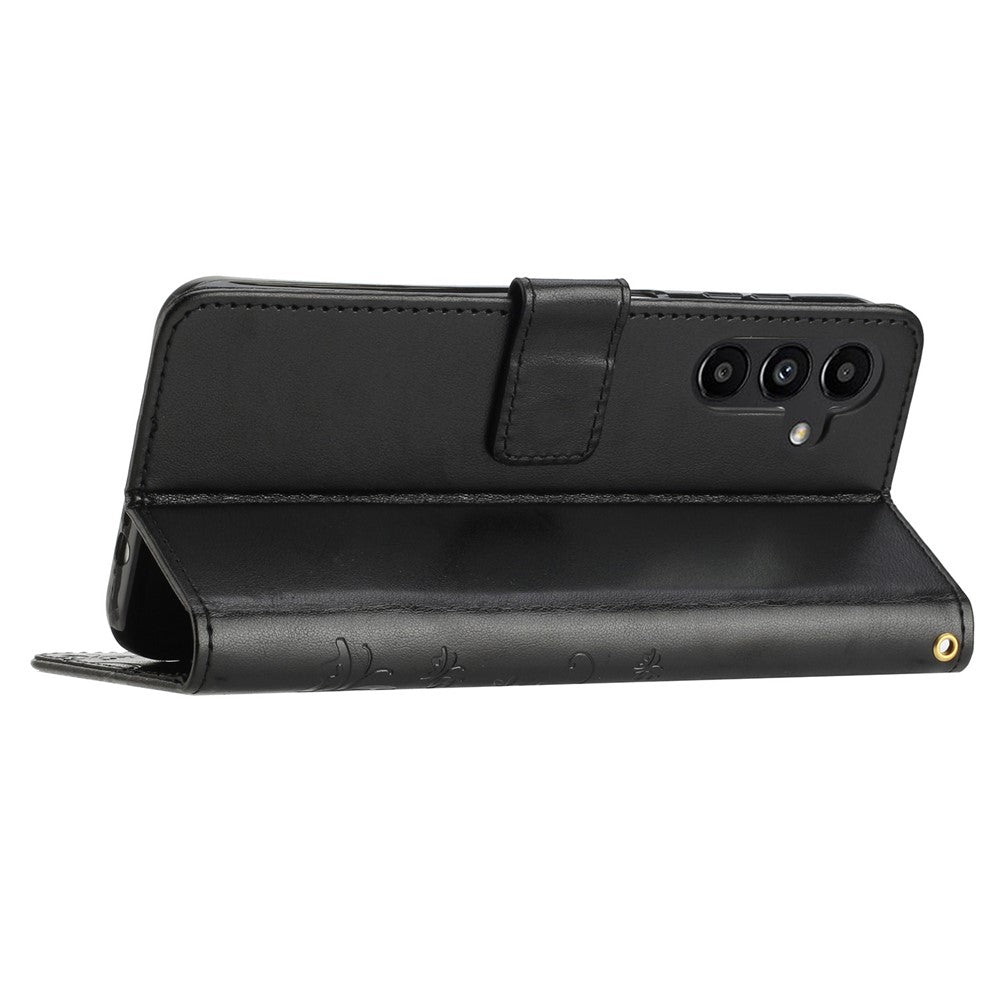 Samsung Galaxy M55 5G / C55 5G / F55 5G Plånboksfodral Fjärilsblommigt PU-läder mobilskal