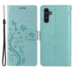 Samsung Galaxy M55 5G / C55 5G / F55 5G Plånboksfodral Fjärilsblommigt PU-läder mobilskal