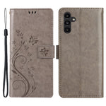 Samsung Galaxy M55 5G / C55 5G / F55 5G Plånboksfodral Fjärilsblommigt PU-läder mobilskal