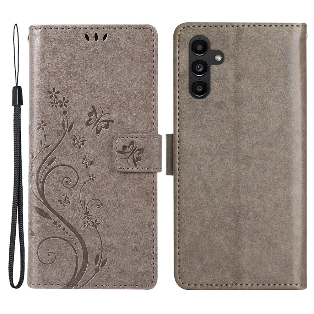 Samsung Galaxy M55 5G / C55 5G / F55 5G Plånboksfodral Fjärilsblommigt PU-läder mobilskal