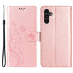 Samsung Galaxy M55 5G / C55 5G / F55 5G Plånboksfodral Fjärilsblommigt PU-läder mobilskal