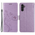 Samsung Galaxy M55 5G / C55 5G / F55 5G Plånboksfodral Fjärilsblommigt PU-läder mobilskal