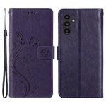 Samsung Galaxy M55 5G / C55 5G / F55 5G Plånboksfodral Fjärilsblommigt PU-läder mobilskal