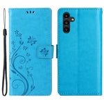 Samsung Galaxy M55 5G / C55 5G / F55 5G Plånboksfodral Fjärilsblommigt PU-läder mobilskal