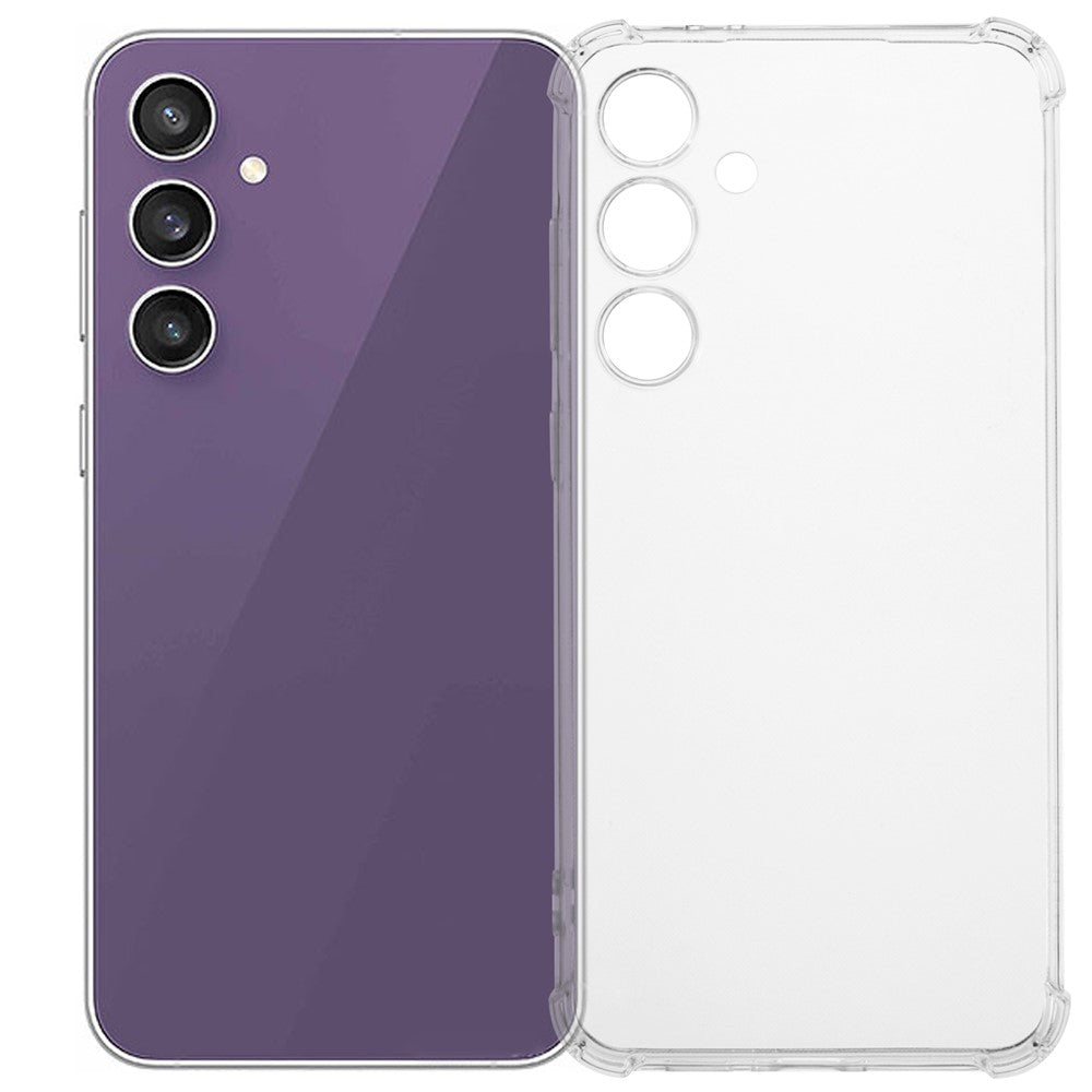 Til Samsung Galaxy S24 FE Gennemsigtigt Etui Forstærket i Alle Fire Hjørner Beskyttende Blødt TPU Telefoncover