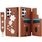SY-001 cover til Samsung Galaxy S24 Ultra, stativ, læder+TPU, skulderrem, mobilbeskyttelse