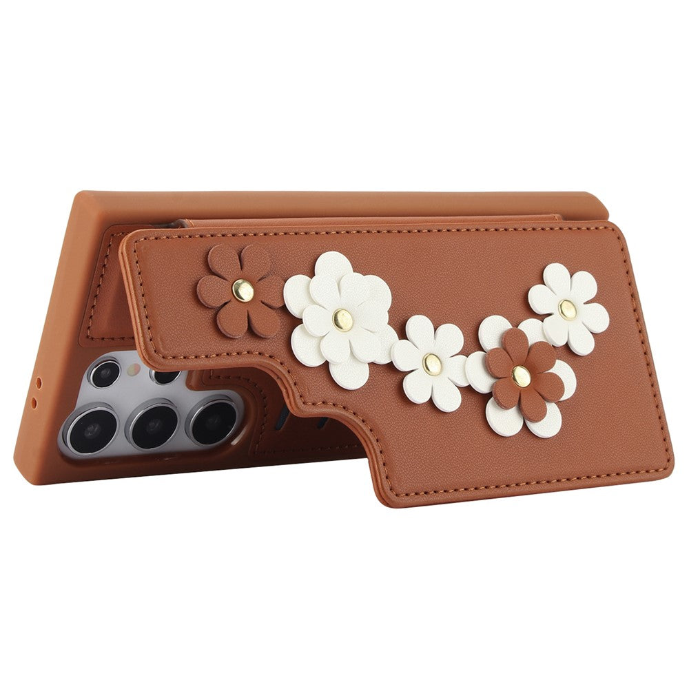 SY-001 cover til Samsung Galaxy S24 Ultra, stativ, læder+TPU, skulderrem, mobilbeskyttelse