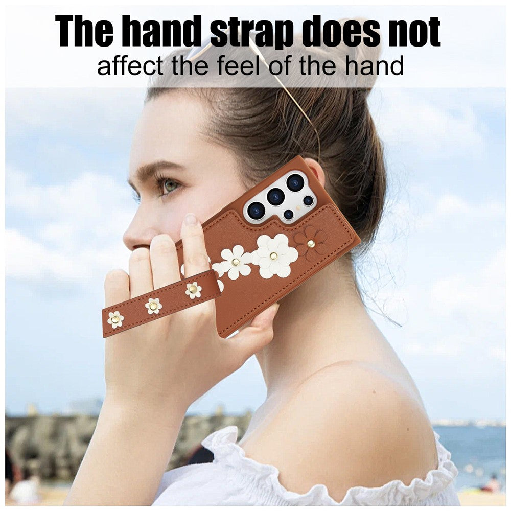 SY-001 cover til Samsung Galaxy S24 Ultra, stativ, læder+TPU, skulderrem, mobilbeskyttelse
