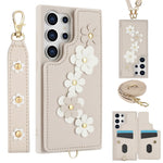 SY-001 cover til Samsung Galaxy S24 Ultra, stativ, læder+TPU, skulderrem, mobilbeskyttelse