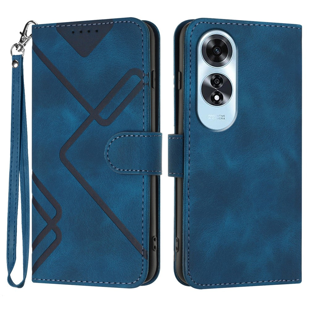 YX0040 For Oppo A60 4G Case Wallet Geometric Phone Leather Cover with Hand Strap
