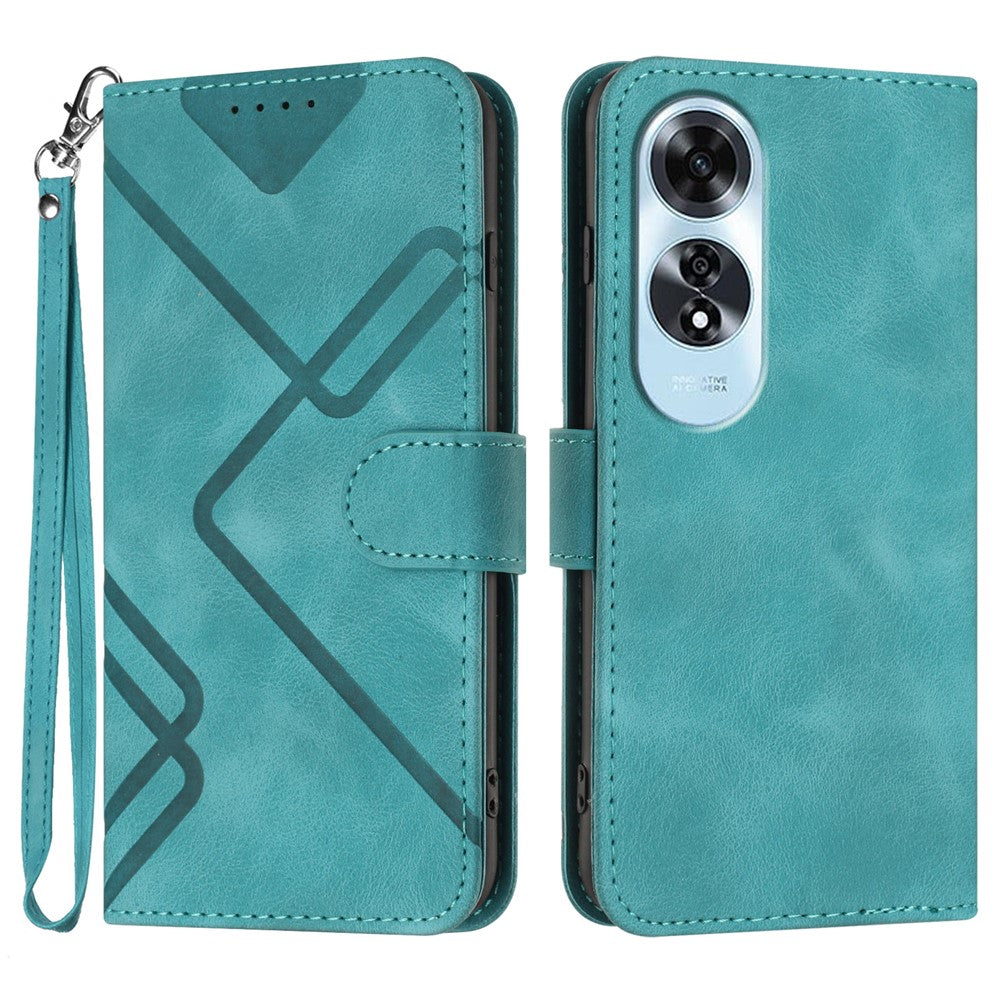 YX0040 For Oppo A60 4G Case Wallet Geometric Phone Leather Cover with Hand Strap