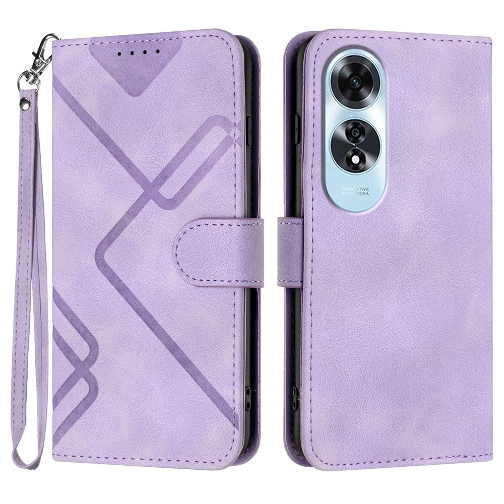 YX0040 For Oppo A60 4G Case Wallet Geometric Phone Leather Cover with Hand Strap