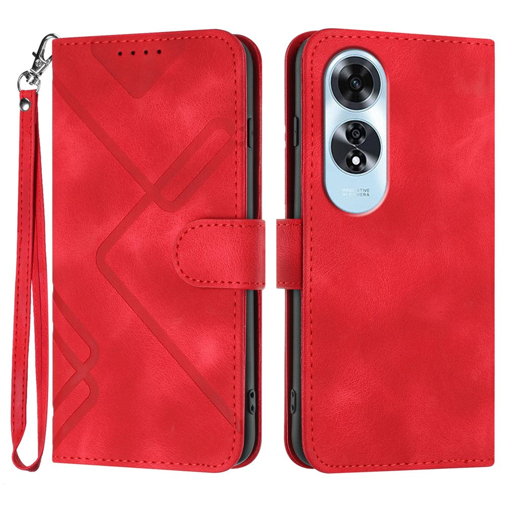 YX0040 For Oppo A60 4G Case Wallet Geometric Phone Leather Cover with Hand Strap