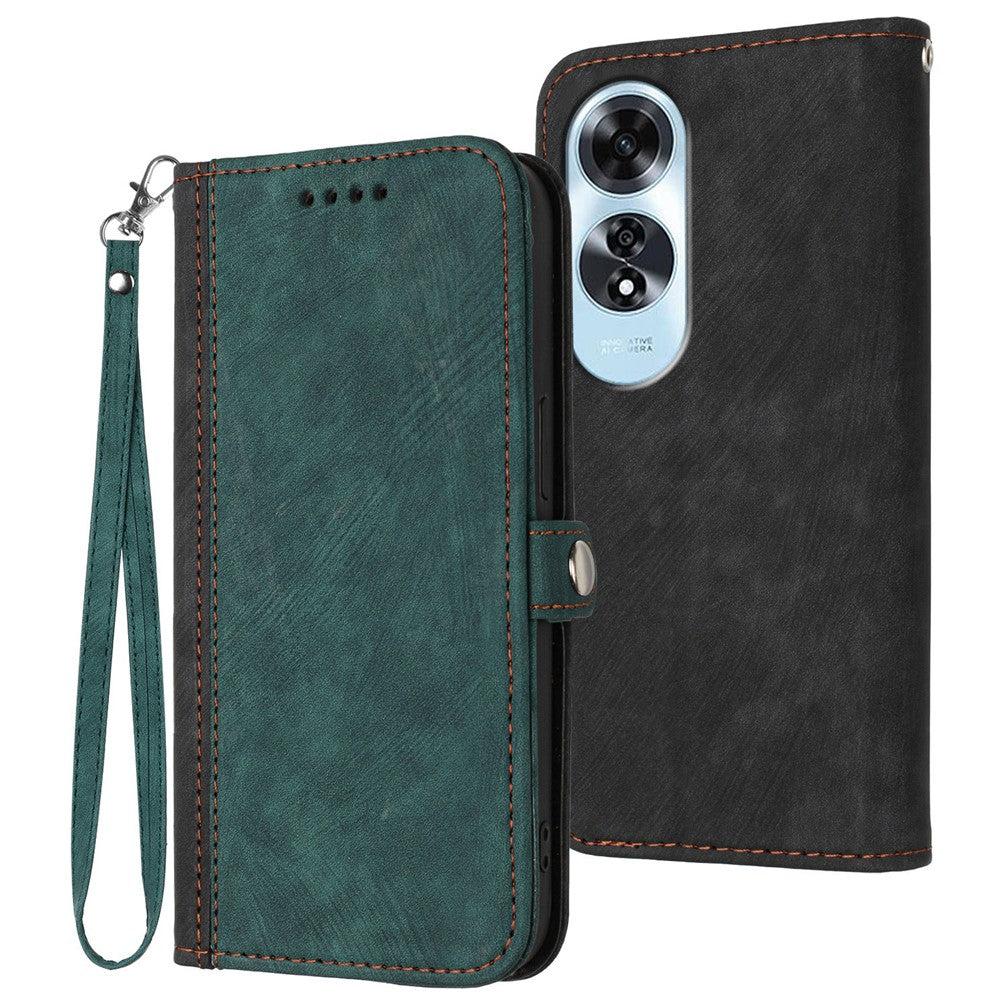 YX0020 For Oppo A60 4G Leather Case Folding Stand Wallet Phone Cover with Strap
