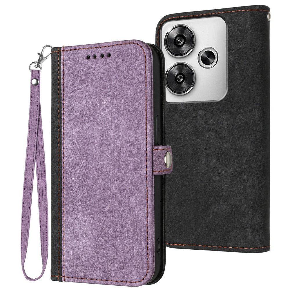 YX0020 For Xiaomi Redmi Turbo 3 5G / Poco F6 5G Case Leather Phone Cover with Wrist Strap