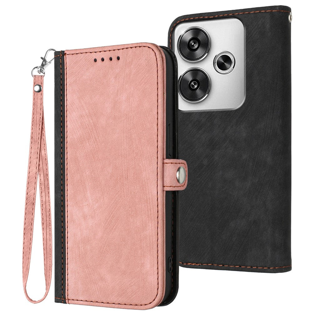 YX0020 For Xiaomi Redmi Turbo 3 5G / Poco F6 5G Case Leather Phone Cover with Wrist Strap