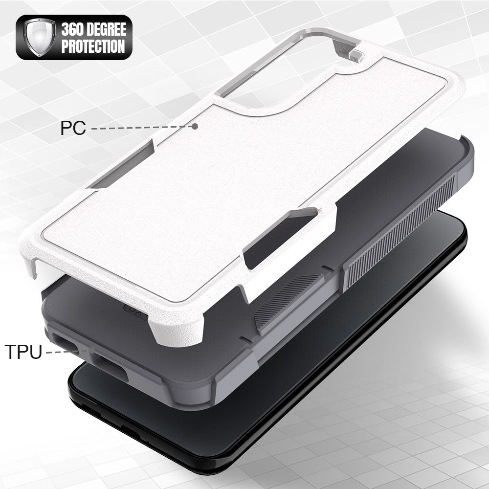 For Samsung Galaxy S22 5G Hard PC + Soft TPU Dual Layer Protection Case Anti-scratch Phone Cover