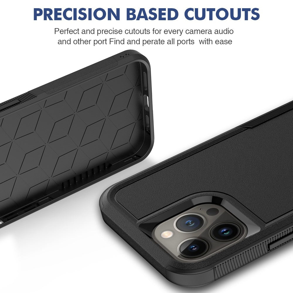 iPhone 13 Pro Max 6,7 tum PC + mjukt TPU-skal med dubbla lager, reptåligt mobilskal