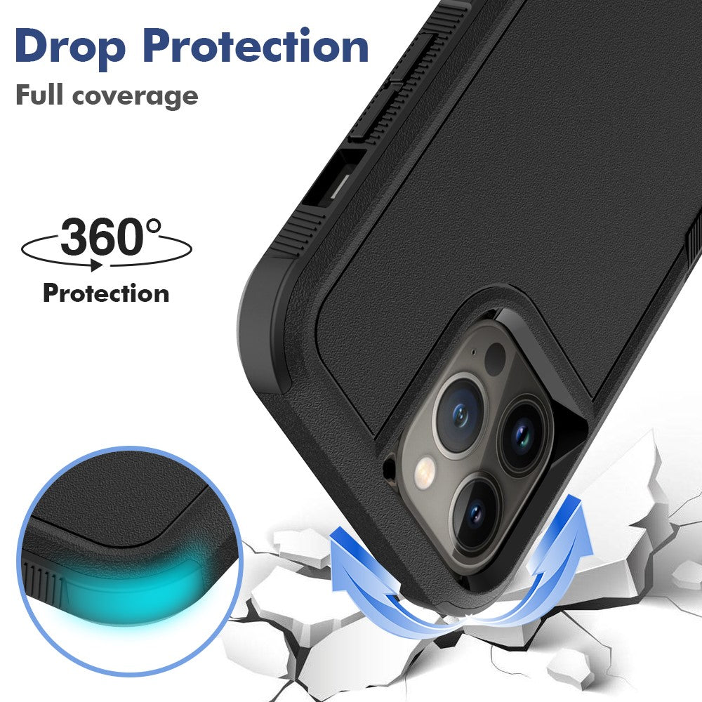 iPhone 13 Pro Max 6,7 tum PC + mjukt TPU-skal med dubbla lager, reptåligt mobilskal