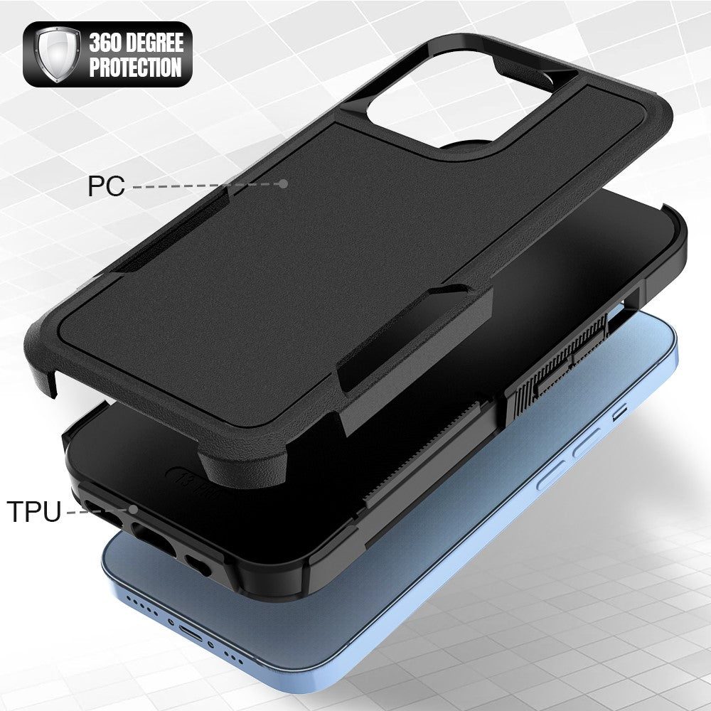 For iPhone 13 Pro 6.1 inch Anti-dust Drop Protection Phone Case Hard PC + Soft TPU Anti-scratch Phone Cover