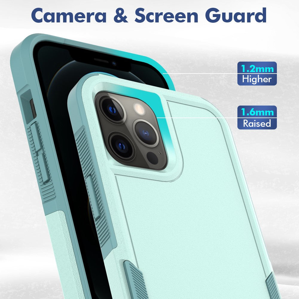 Phone Back Cover for iPhone 12 Pro Max 6.7 inch, Hard PC + Soft TPU Dual Layer Protection Case Anti-scratch Phone Shell