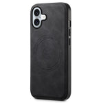 DENIOR A11 For iPhone 16 Plus Magnetic Case Leather+PC+TPU Anti-Scratch Retro Phone Cover