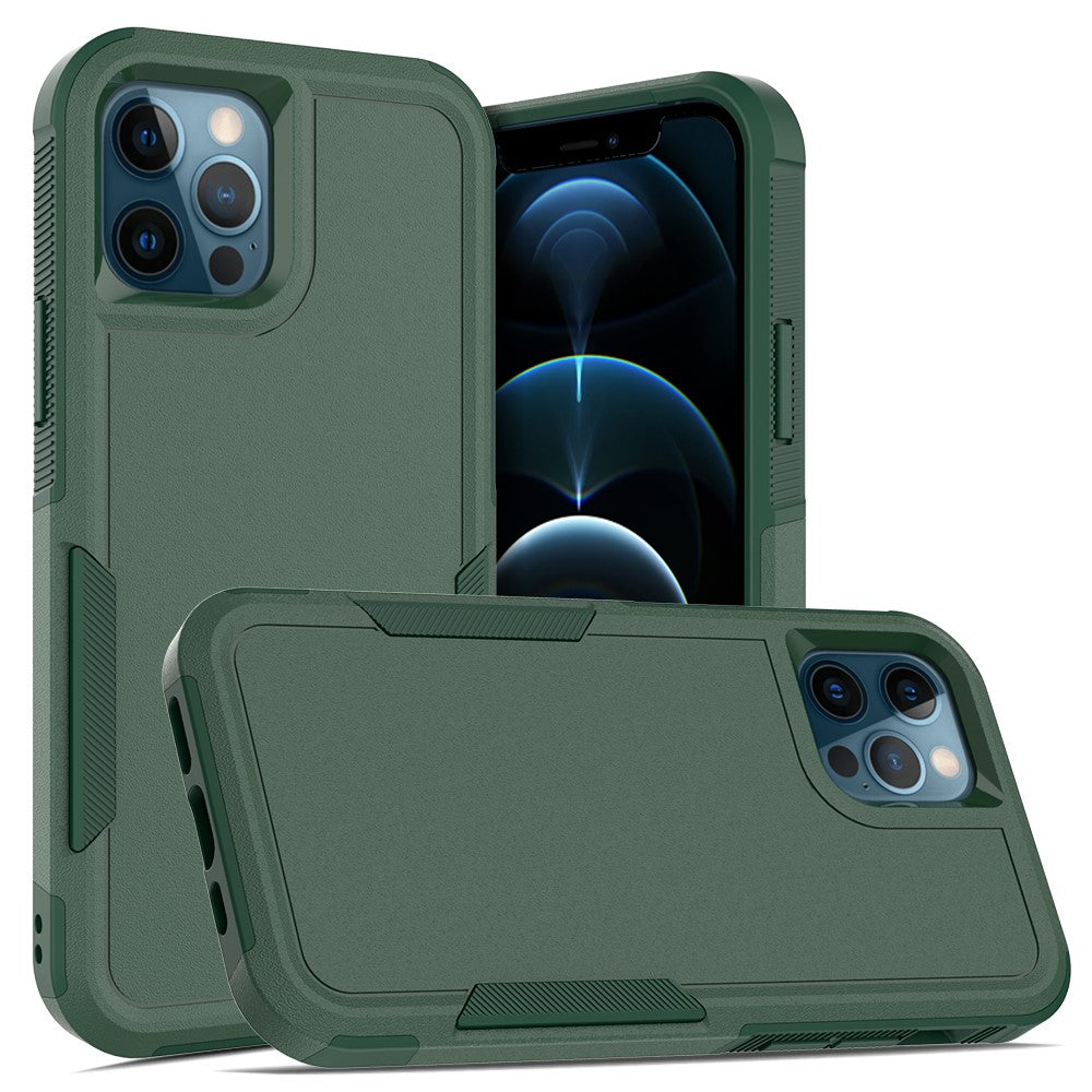 For iPhone 12 Pro / 12 6.1 inch Anti-scratch Phone Case Hard PC + Soft TPU Raised Bezel Protection Phone Cover