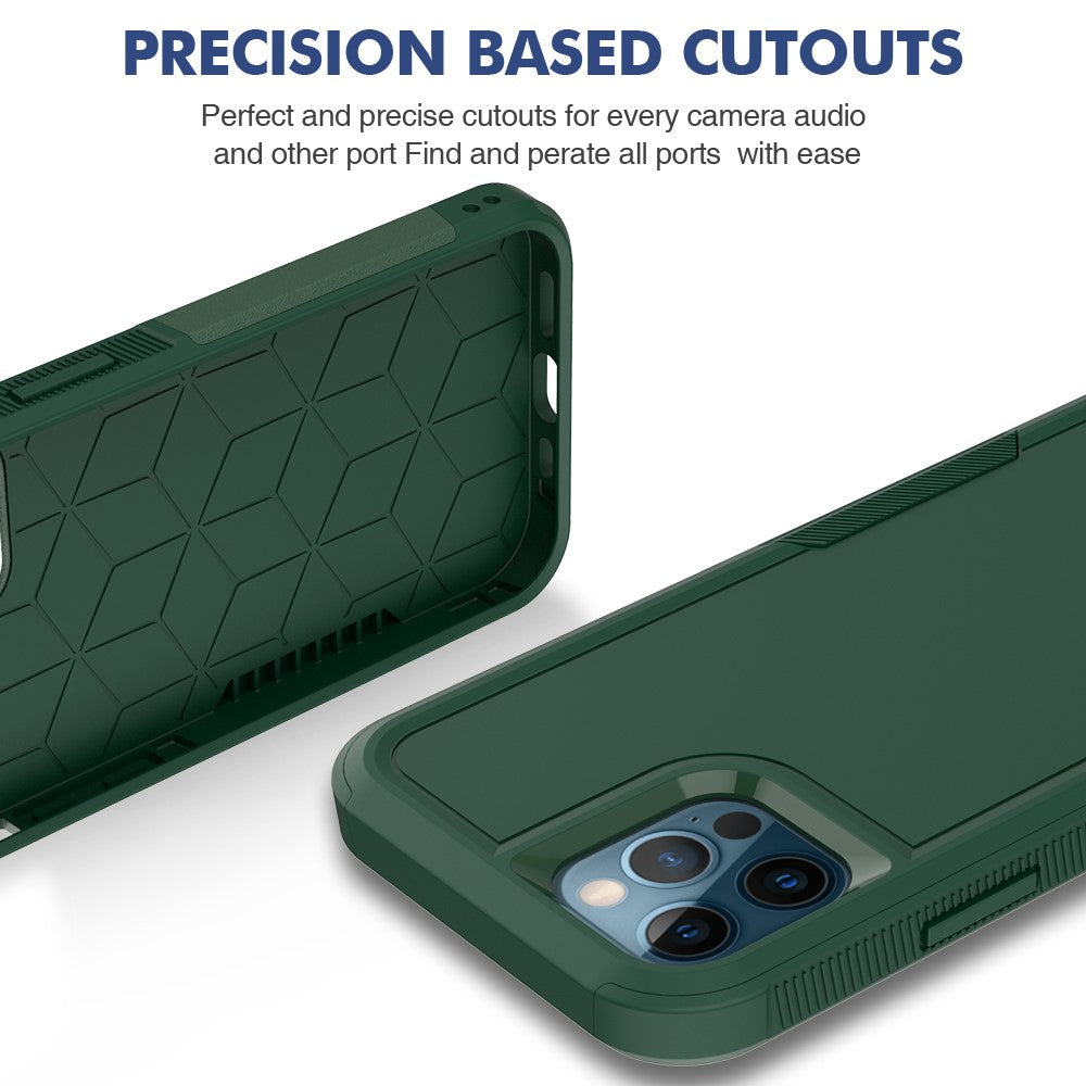 For iPhone 12 Pro / 12 6.1 inch Anti-scratch Phone Case Hard PC + Soft TPU Raised Bezel Protection Phone Cover